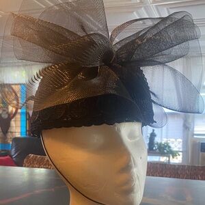 Elegant Black Mesh Bow Fascinator